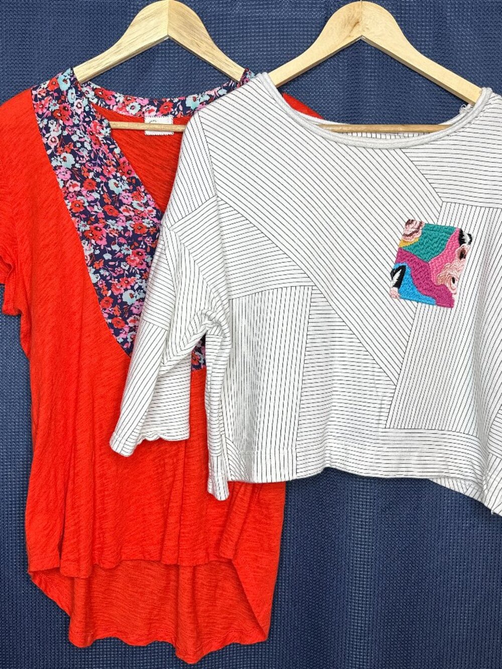 Anthropologie Lot of 2 Postmark tops Size Medium Boho Fairy Artsy Colorful Indie